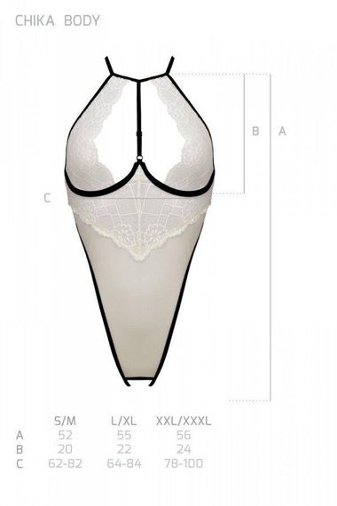 Боді з доступом Passion CHIKA BODY XXL/XXXL, cream Sex Aura | Зображення 4