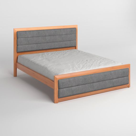 Двоспальне дерев'яне ліжко Mebigrand Барселона Б5 Яблуня/Аляска 93 (Сірий) 140х200 см (MBG-14323) | Зображення 1