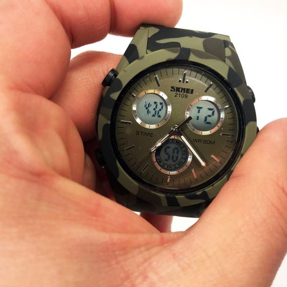 Часы для военной и тактической деятельности SKMEI 2109CMGN, Спортивные часы с секундомером WL-50 | Зображення 4