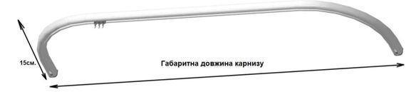 Карниз для штор із вигином (поворотами) профіль Техно 15, гнутий, однорядний, 2 кути 425см. | Зображення 1