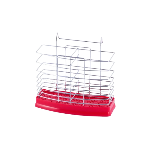 Сушарка для посуду двоярусна 55*24,5*37 см червона KAMILLE | Зображення 3