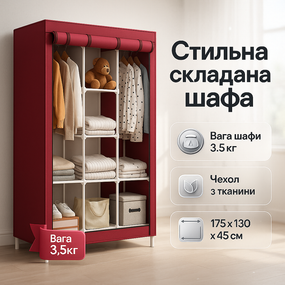 Мобільна тканинна шафа для одягу, Легка тканинна шафа для зберігання Збірна одягу CH-79