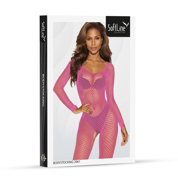 Бодістокінг - Bodystocking 2061, pink - One Size | Зображення 3