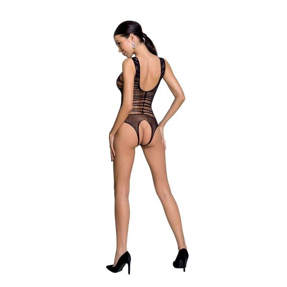 Бодістокінг з доступом Passion BS086 black, вертикальна сітка, виріз на спинці, One size | Зображення 3