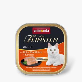 Animonda Vom Feinsten Adult with Chicken, Beef and Carrots вологий корм з куркою, яловичиною та морквою для котів 100 гр