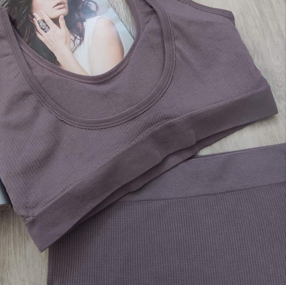 Жіночий комплект спідньої білизни в рубчик S/M Чорний (1440) | Зображення 2