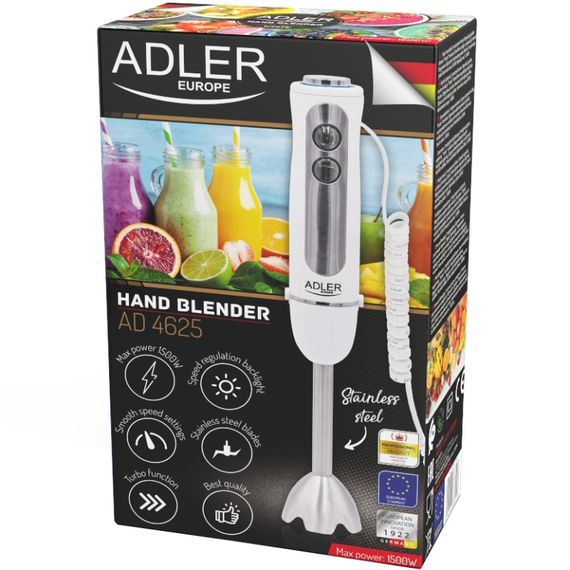 Блендер Adler AD 4625 white ручний/ 1500Вт/ 5 швидк./ без чаші/ Turbo/ білий | Зображення 3