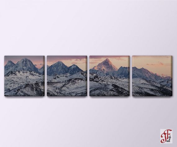Друкована модульна картина  Гори Quadro 140х35 см | Зображення 1