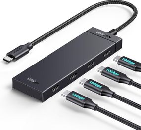 Хаб USB-C Ugreen 4в1, багатопортовий адаптер USB 3.2, 4-портовий концентратор для передачі даних 10 Гбіт/с Plug&Play