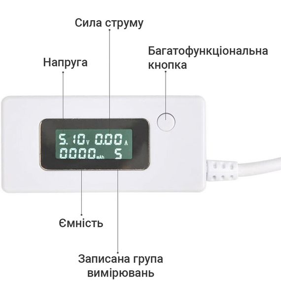 USB тестер потребления, емкости, usb вольтметр амперметр Hesai KCX-017 | Зображення 3