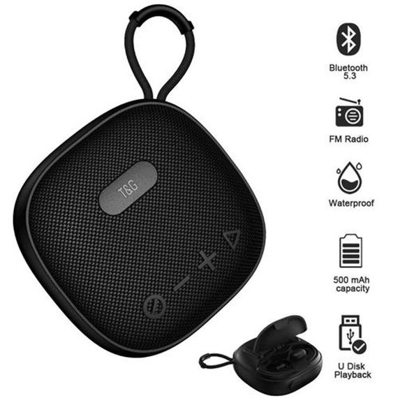 Колонка-Bluetooth с наушниками TG813. Цвет: черный | Зображення 1