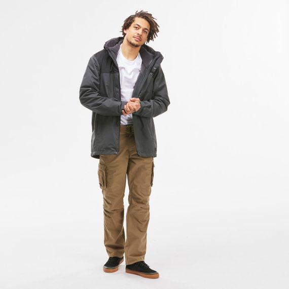 Куртка чоловіча SH100 для трекінгу 3 в 1 водонепроникна до 0°C сіра - 3XL.