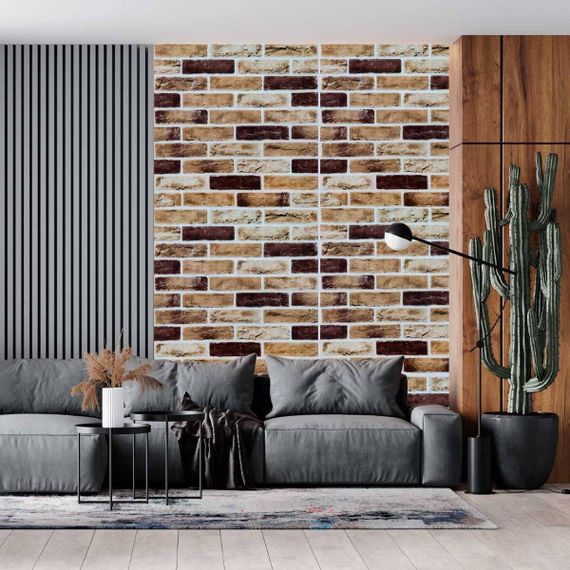 Самоклеюча 3D панель під цеглу клінкер пісочний 700x700x5мм (415) SW-00000770 | Зображення 2