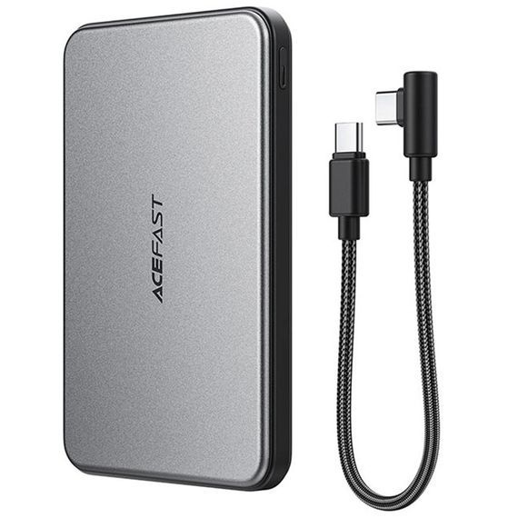Портативное ЗУ Power Bank Acefast M30 PD20W с БЗУ with cable 5000 mAh Black | Зображення 1