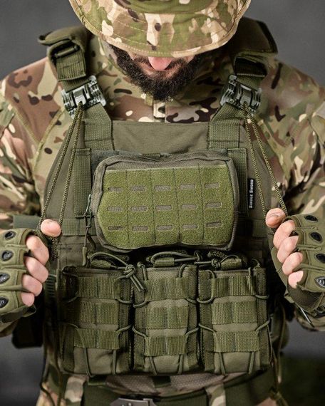 Плитоноска SINGLE SWORD олива 4 точки швидкого скидання | Зображення 8