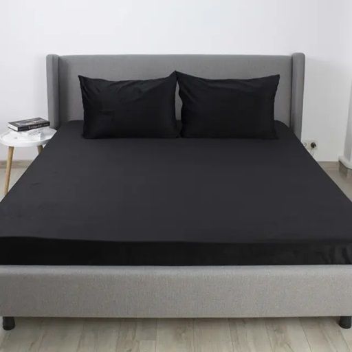 Простынь на резинке двуспальное ТЕП VELOUR 2-04756_34657 160х200 см черная