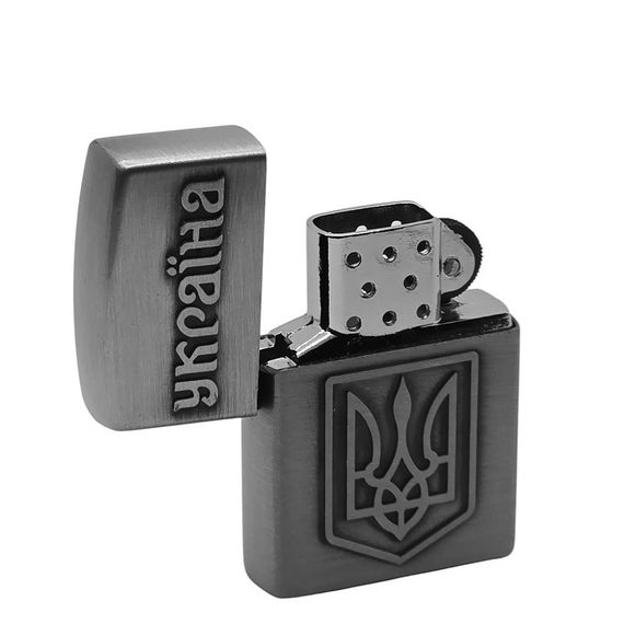 Запальничка Залізна З Кришкою Срібляста Україна | Зображення 1