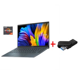 Ультрабук Б-класс Asus ZenBook UX425QA / 14" (1920x1080) IPS / AMD Ryzen 7 5800H (8 (16) ядер по 3.2 - 4.4 GHz) / 16 GB DDR4 / 512 GB SSD NVMe / AMD Radeon RX Vega 8 Graphics / WebCam / Win 11 Home б/у + Подарок Флеш-накопитель Kingston 64GB