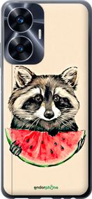 Чохол на Realme C55 Єнотик з кавуном "4605u-2992-2448"