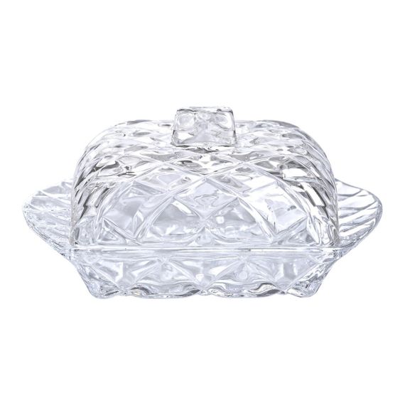 Масленка стеклянная для сливочного масла с крышкой 16.5х10.5х8 см подставка для сливочного масла HP-YH-45 | Зображення 1