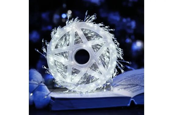 Гирлянда роса на катушке 100 м мишура на елку 2500 led БЕЛЫЙ