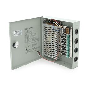 Імпульсний блок живлення 12V-10A / 9CH в боксі з замком перфорований, 9-ти канальний, Q20
