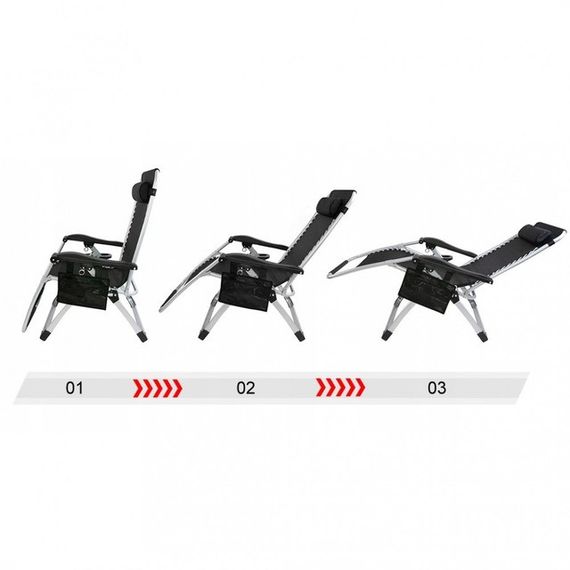 Шезлонги комплект 2шт Bonro BG-006 черный + карман (42400974) | Зображення 7