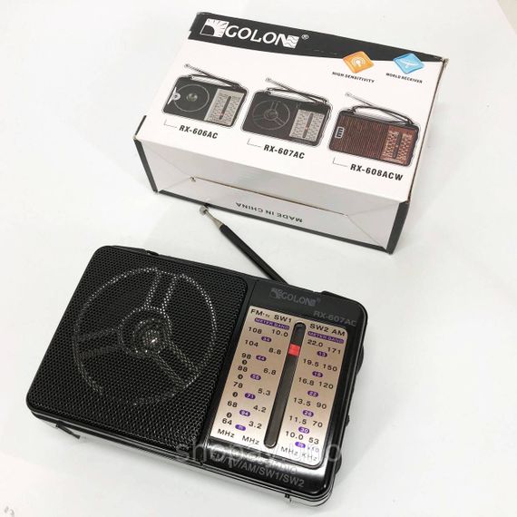 Плеєр мп3 з радіо фм GOLON RX-607 AC, Радіоприймач ретро AM FM, Радіоприймач з потужним прийомом WX-67 | Зображення 1