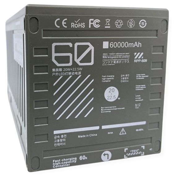 Power Bank 60000 mAh 22,5 W Remax RPP-609 реальна ємність, швидка зарядка, зовнішній акумулятор павербанк | Зображення 2