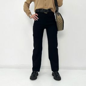 Женские широкие брюки палаццо из джинс-бенгалдина GF01698 цвет черный, размер 46