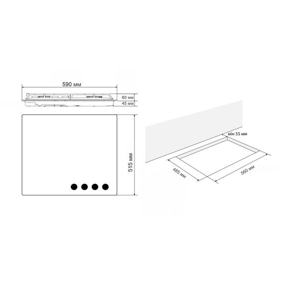 Варочная поверхность Eleyus MAGENTA 60 WH CF | Зображення 8