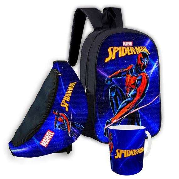 Набір дитячий Людина Павук «Spider-Man» рюкзак 36х27см сумка-бананка, кружка з принтом для хлопчика (01620)