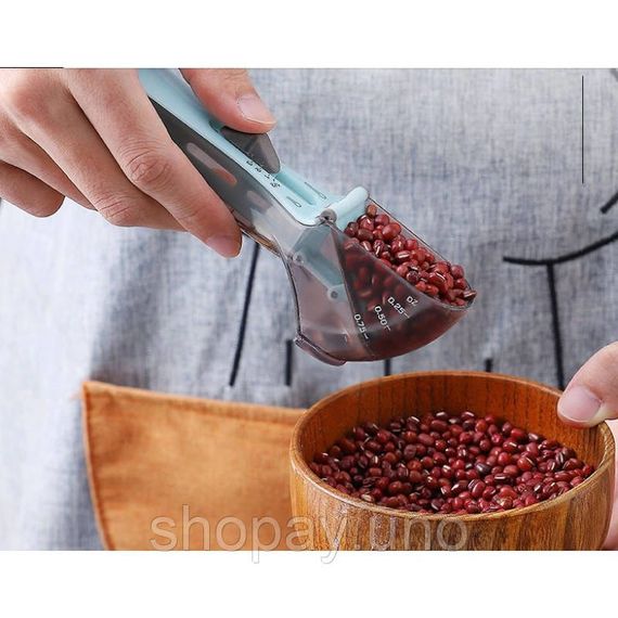 Регульовані пластикові мірні ложки 2 штуки Adjustable measuring spoon | Зображення 7