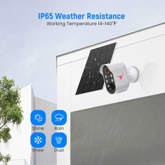 Бездротова камера відеоспостереження HubFlashy 1080P із сонячною батареєю та 4 прожекторами | Зображення 4