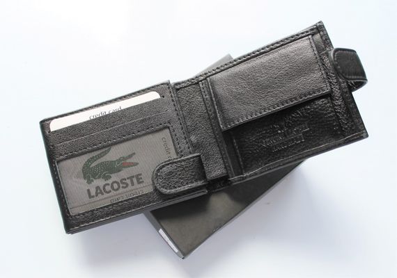 Мужской кожаный кошелек Lacoste Black | Зображення 2