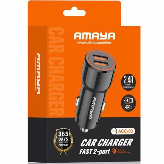 АЗП Amaya ACC-03 2.4A (2USB-A) Black | Зображення 1