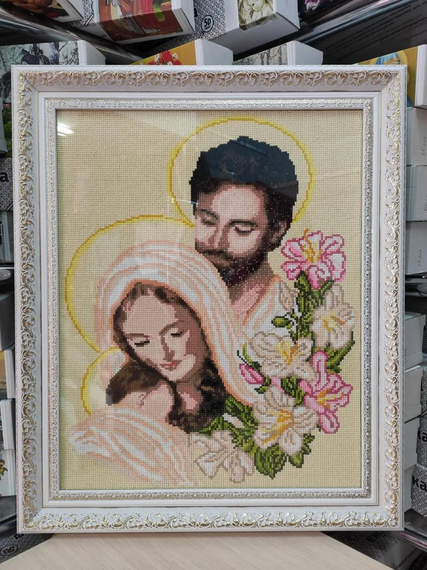 Алмазная мозаика Икона Святая семья в лилиях 40х50 см ColorArt SP024 | Зображення 3