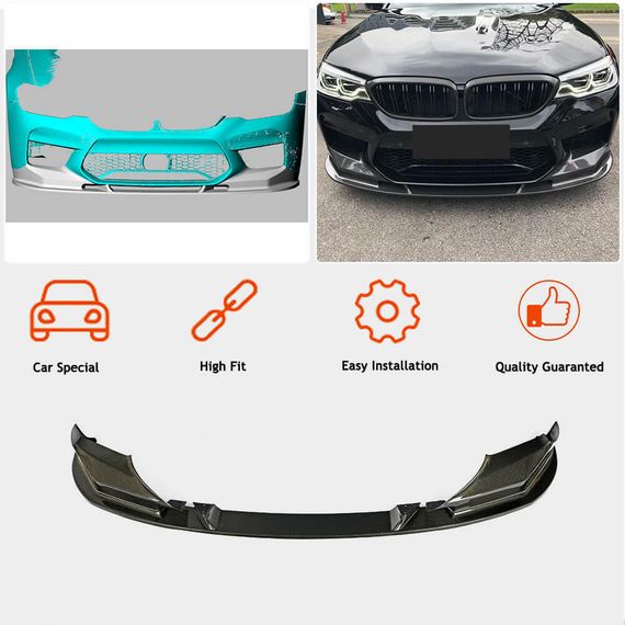 Накладка на передній бампер Lip V2 (для M5 F90 2017-2020, Карбон) для BMW 5 серія G30/31 рр | Зображення 1