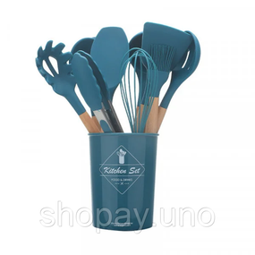 Набор кухонных принадлежностей силиконовый  Kitchen Set RB-2239 синий (12 предметов)