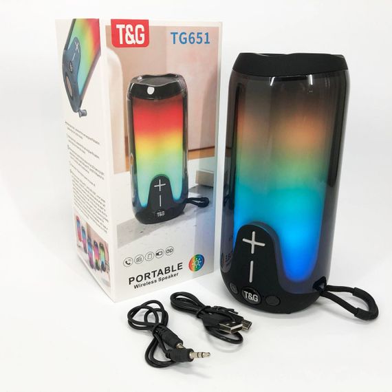 Бездротова bluetooth колонка TG651, Bluetooth колонка з красивим підсвічуванням, Блютуз аудіо приймач NQ-99 | Зображення 6