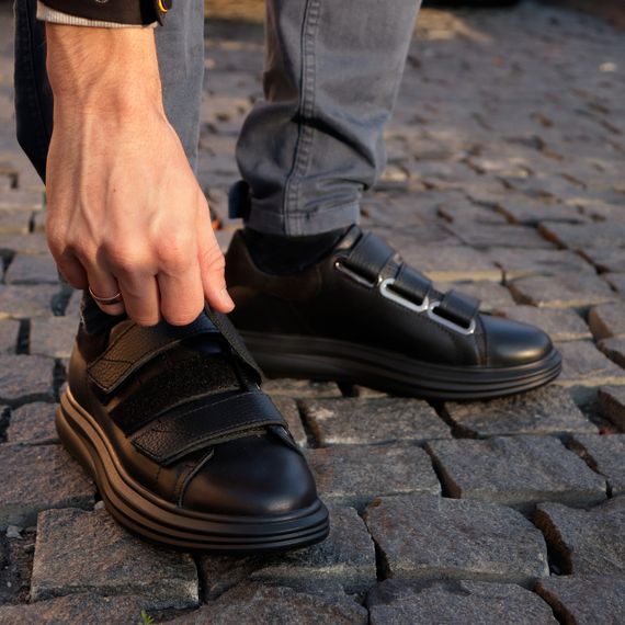 Чоловічі кеди на липучках шкіряні 40 розмір | Зображення 1