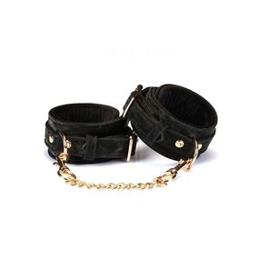 Наручники Liebe Seele Boudoir Amor Wrist Cuffs Black, з’єднувальний ланцюжок на карабінах Sex Aura