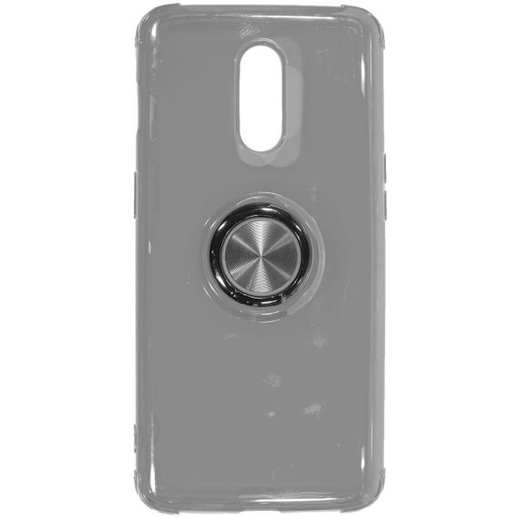 ✮Силиконовая накладка C-KU SM01 для смартфона OnePlus 7 Black магнитный держатель подставка прозрачный чехол | Зображення 1