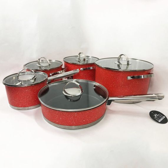 Набір посуду 10 предметів ASTRA A-2510, набір каструль з антипригарним покриттям, гарні каструлі | Зображення 2