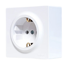 LETO білий Розетка зовнішня із заземленням Лезард