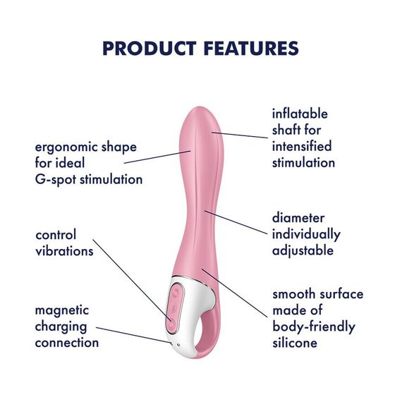 Вібратор точки G надувний Satisfyer Air Pump Vibrator 2 | Зображення 3