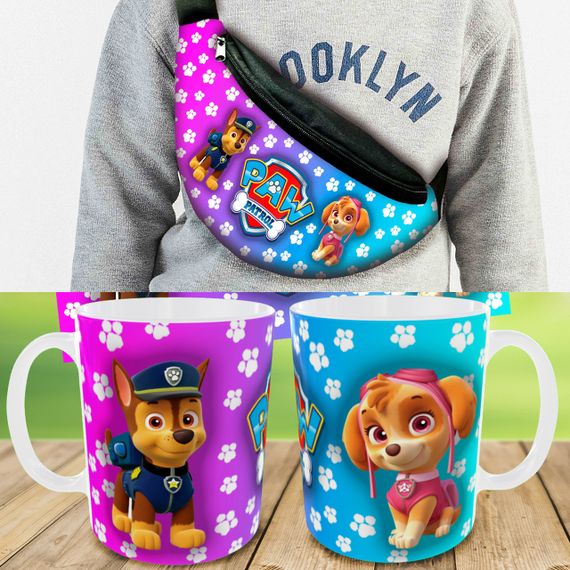 Подарунковий набір: Сумка-бананка + Кружка Щенячий патруль "Paw Patrol" дитячий, для хлопчика (00194)