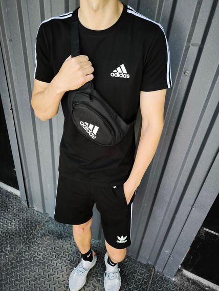 Літній чоловічий комплект Adidas футболка + шорти | Зображення 2
