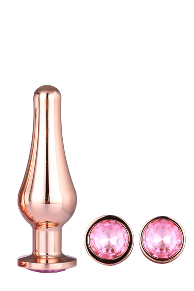 DT21875 Набор анальных пробок конической формы Dream Toys GLEAMING LOVE PLEASURE SET ROSE GOLD Sex Aura | Зображення 1