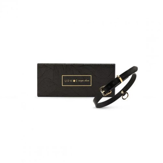 Тонкий нашийник (чокер) з італійської шкіри, чорного кольору, Thin UPKO sexstyle | Зображення 6